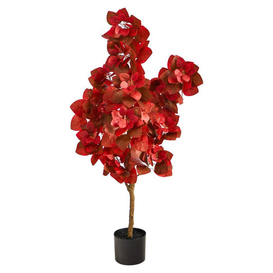 Nearly Natural 4 ft. Orange Autumn Pomegranate Artificial Tree