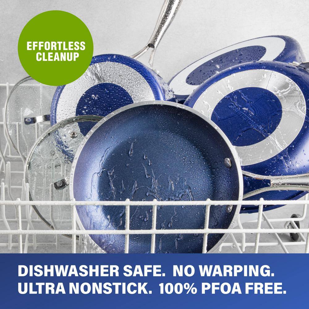 GRANITESTONE Classic Blue 15-Piece Aluminum Ultra-Durable Non-Stick Diamond Infused Cookware and Bakeware Set