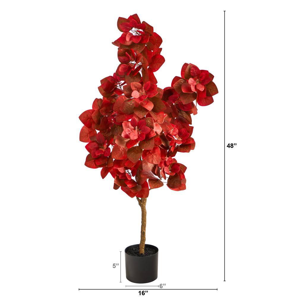 Nearly Natural 4 ft. Orange Autumn Pomegranate Artificial Tree