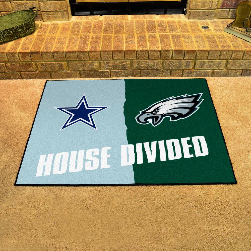 TrafficMaster NFL Cowboys / Eagles Gray House Divided 3 ft. x 4 ft. Area Rug