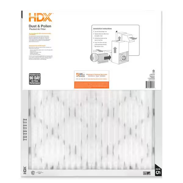 HDX 24 in. x 36 in. x 1 in. Standard Pleated Air Filter FPR 5