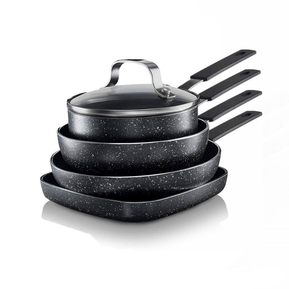 GRANITESTONE StackMaster 5-Piece Aluminum Non-Stick Diamond Infused Mini Cookware Set