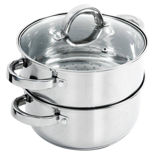 Oster Hali 3 qt. Stainless Steel Stovetop Steamers with Glass Lid