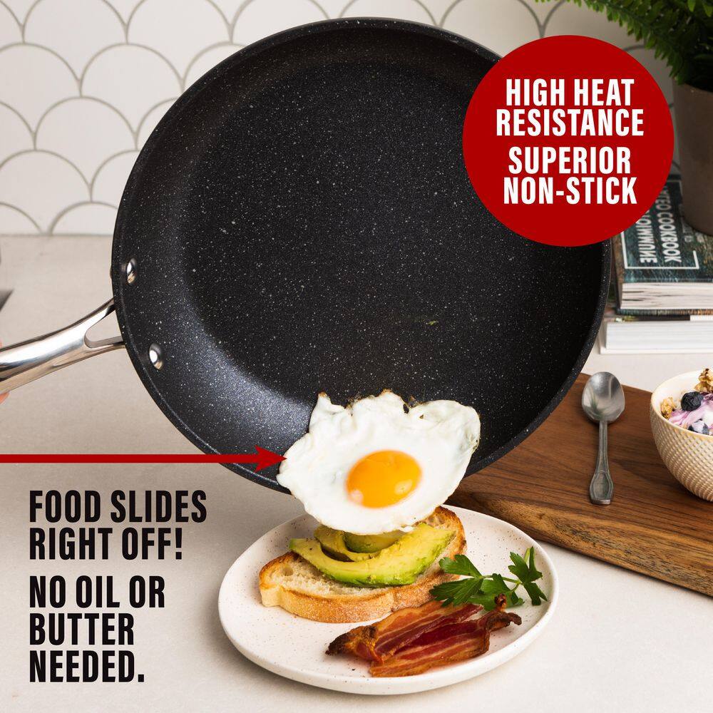 GRANITESTONE 12 in. Aluminum Ultra-Durable Non-Stick Diamond Infused Round Fry Pan