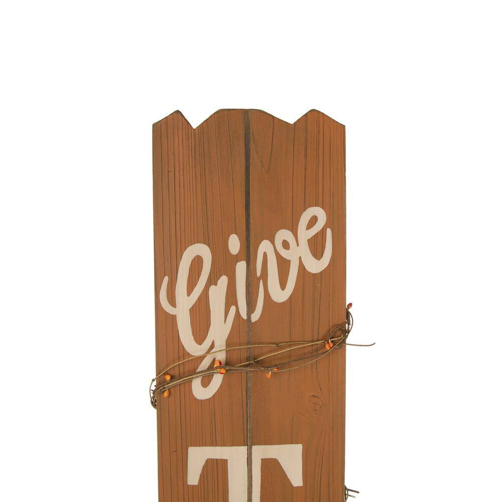 Glitzhome 51.57 in. H Wooden Give Thanks Porch Sign (KD)