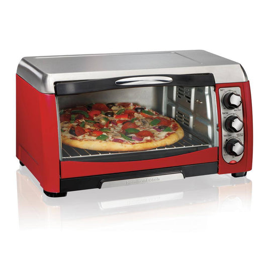 Hamilton Beach 1400-Watt 6-Slice Red Toaster Oven