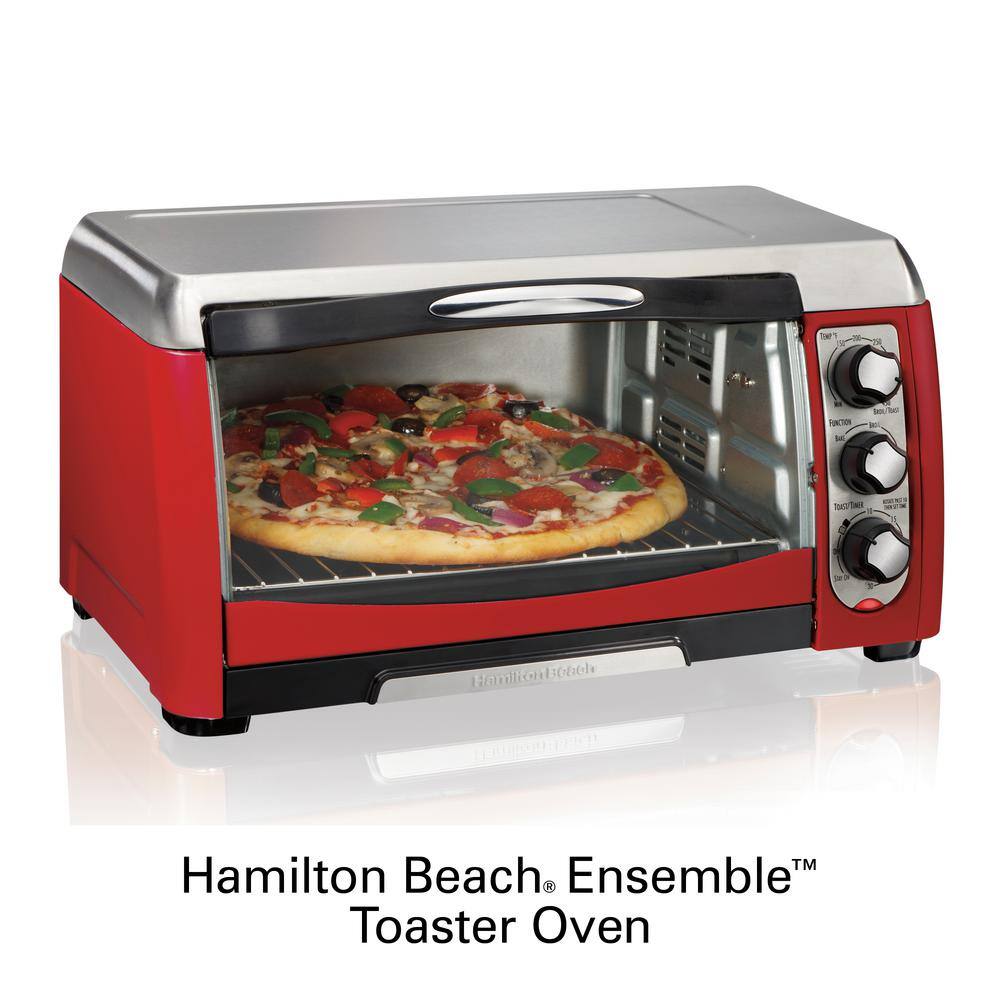 Hamilton Beach 1400-Watt 6-Slice Red Toaster Oven