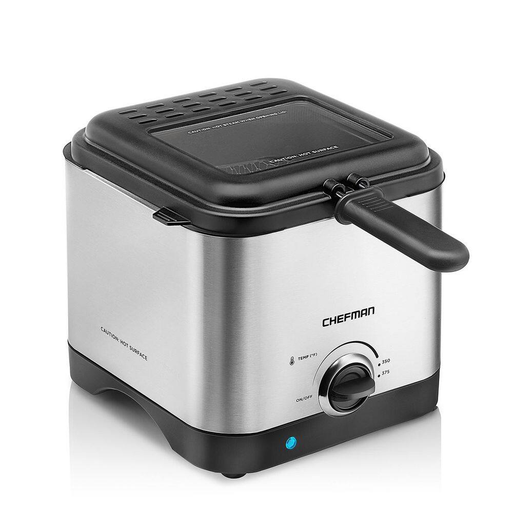 Chefman Deep Fryer, 1.6 qt., Stainless Steel/Black, Fry Guy Deep Fryer