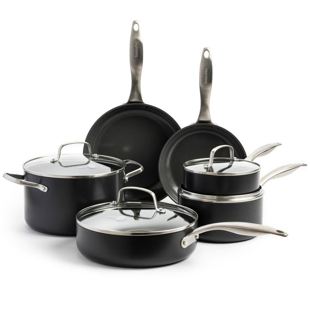 GreenPan Canterbury 11-Piece Aluminum Hard Anodized Healthy Ceramic Nonstick Cookware Set