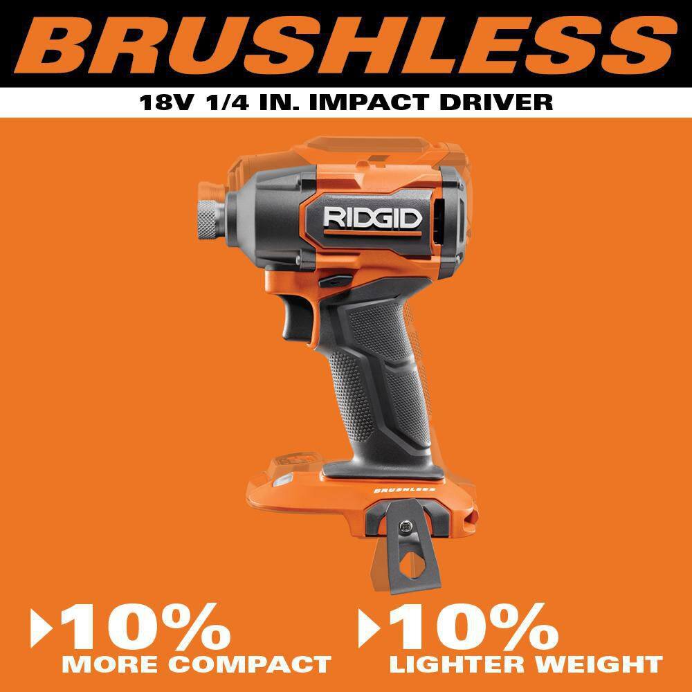 RIDGID 18V Brushless Cordless 1/4 in. Impact Driver (Tool Only)