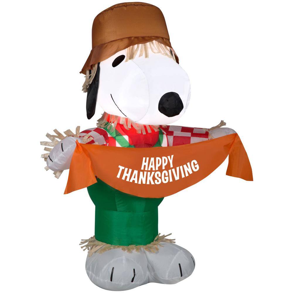 Gemmy 3.5 ft. H Inflatable Airblown-Snoopy as Scarecrow-SM-Peanuts