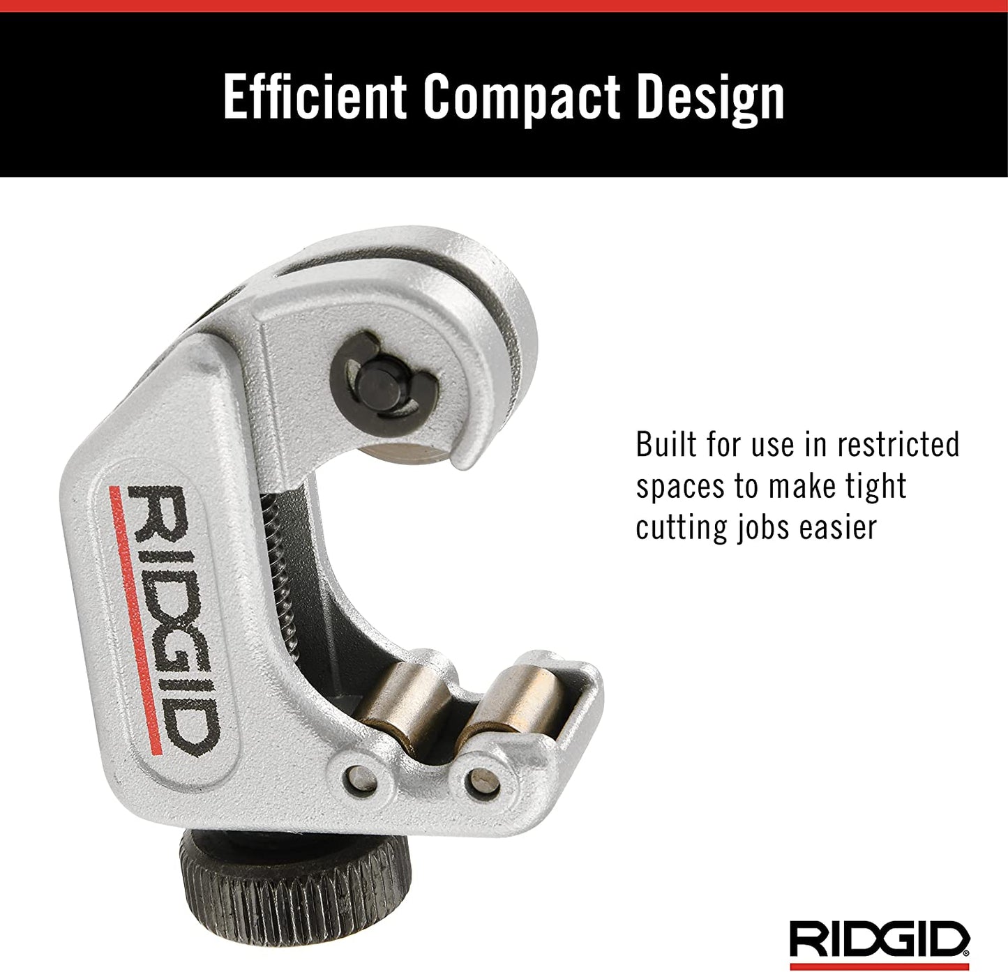 RIDGID  3/16 in. to 15/16 in. 104 Close Quarters Copper, Aluminum, Brass, and Plastic Tubing Cutter, Multi-Use Tubing Tool