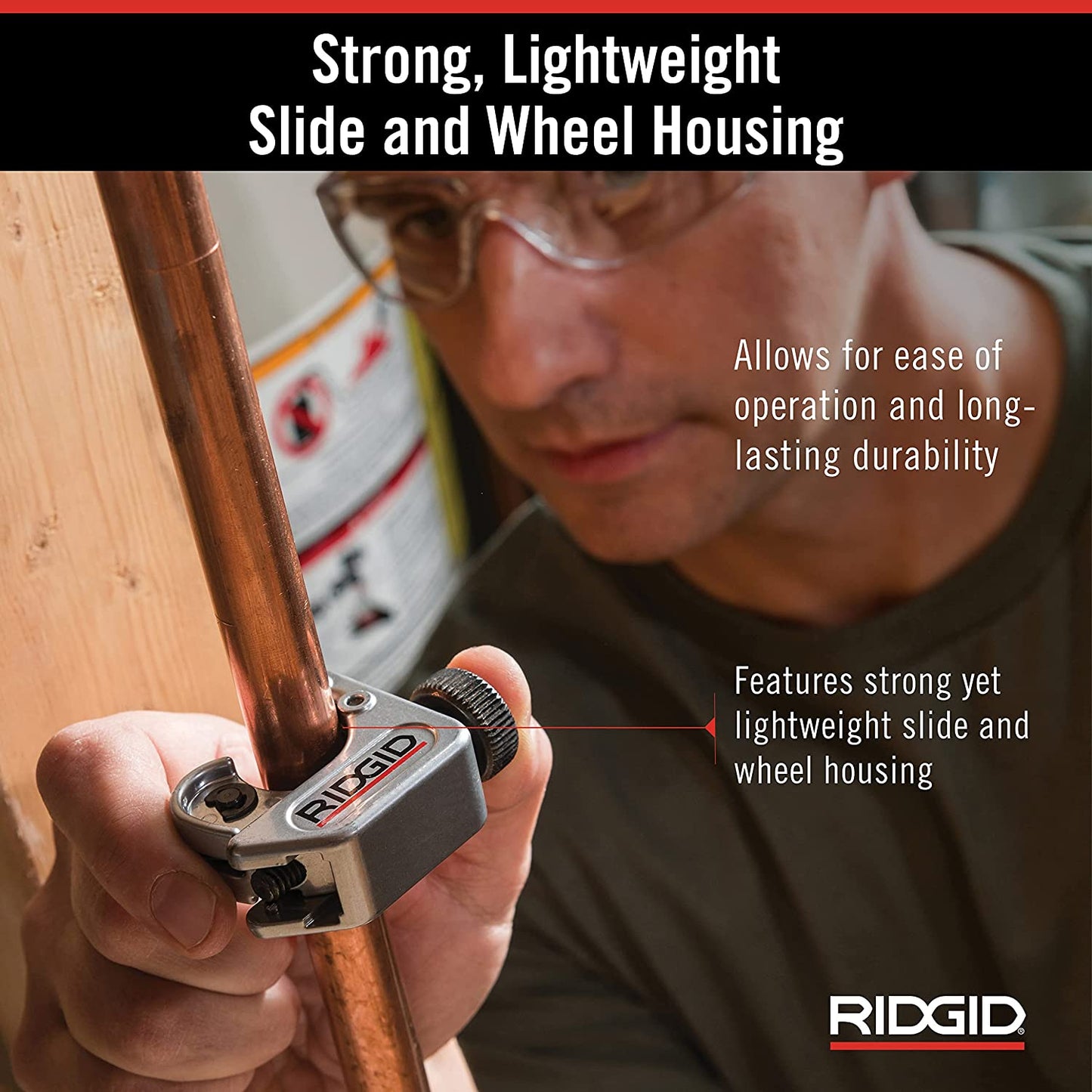 RIDGID  3/16 in. to 15/16 in. 104 Close Quarters Copper, Aluminum, Brass, and Plastic Tubing Cutter, Multi-Use Tubing Tool