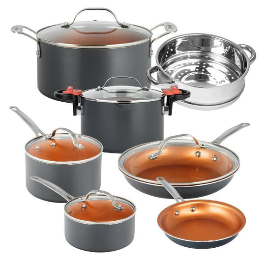 Gotham Steel 12-Piece Aluminum Ti-Ceramic Nonstick Cookware Set