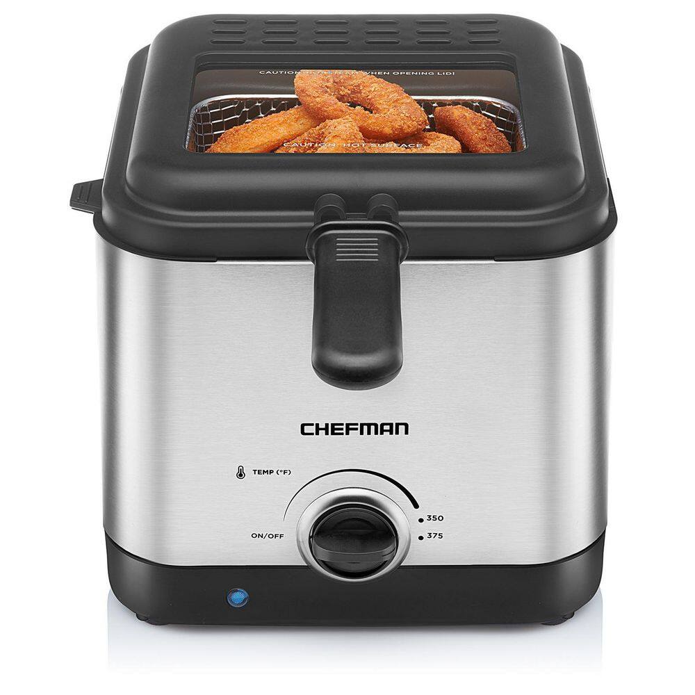 Chefman Deep Fryer, 1.6 qt., Stainless Steel/Black, Fry Guy Deep Fryer