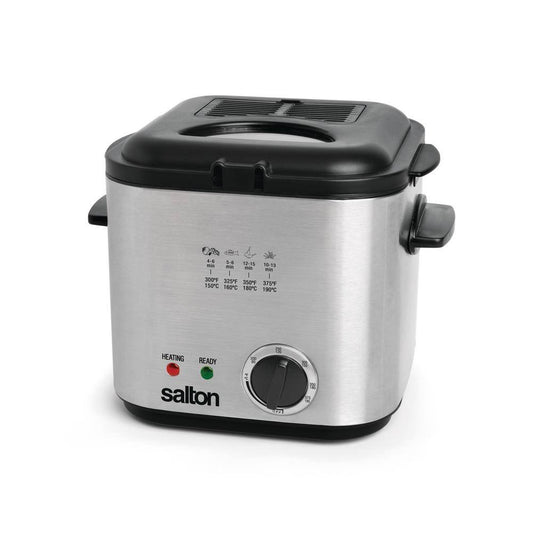 Salton 1 qt. Stainless Steel Compact Easy Clean Deep Fryer with Adjustable Temperature Control