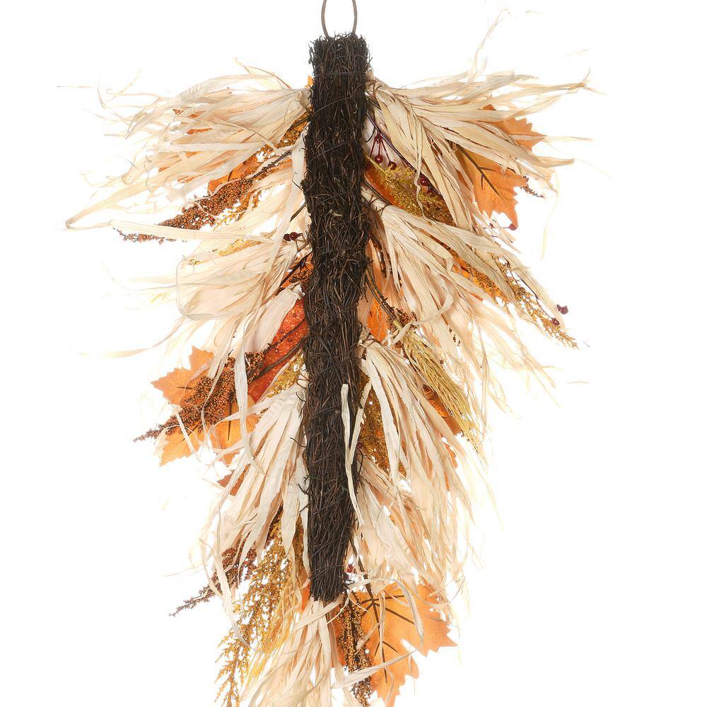 National Tree Company 30 in. Harvest Raffia Teardrop