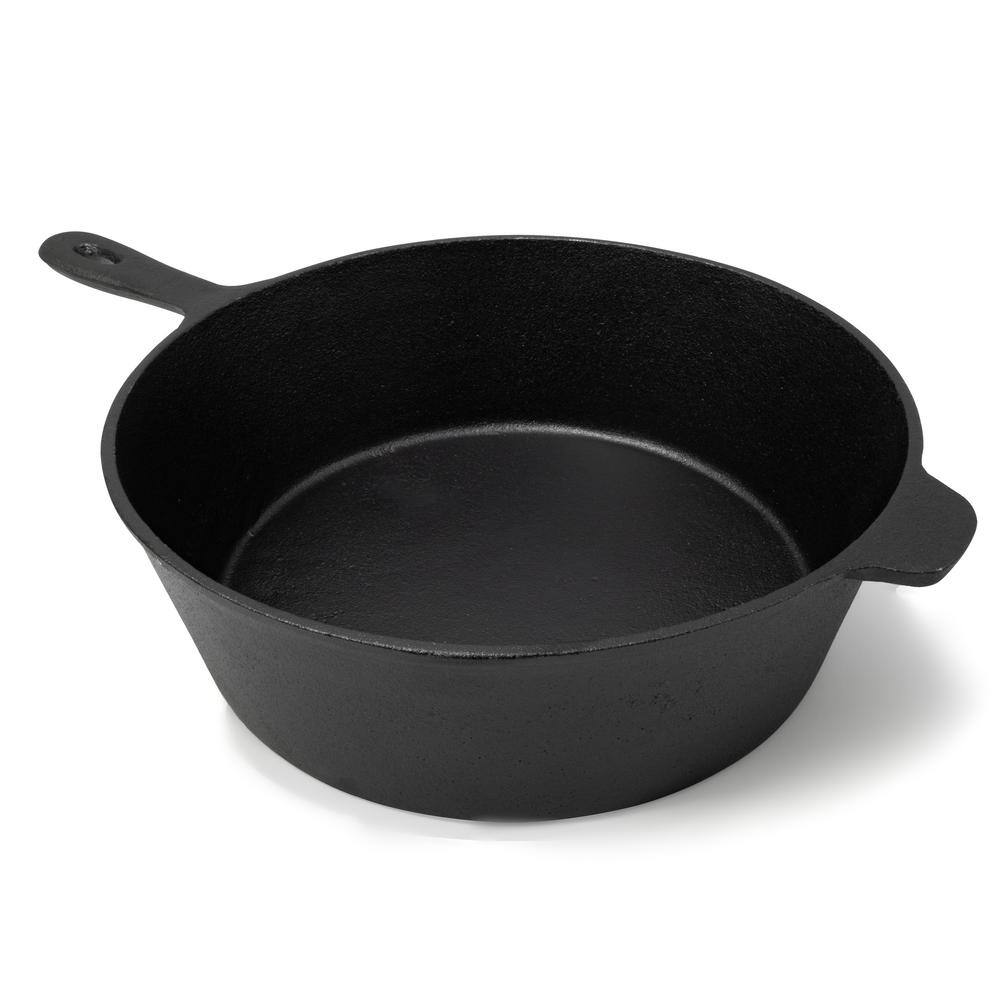 ExcelSteel 12 in. Cast Iron Pre-Seasoned Chicken Frying Pan