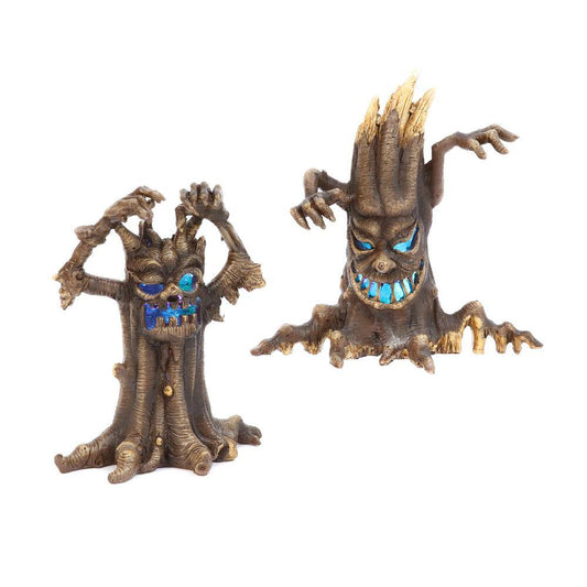 GERSON INTERNATIONAL Battery Operated Lighted Spooky Haunted Tree Figurines (Set of 2)