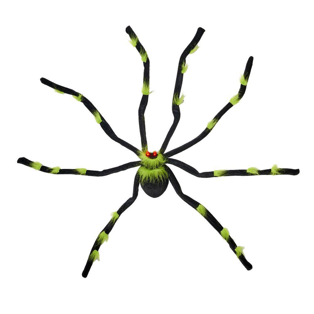 28 in. Black and Green Tarantula with Flashing Eyes