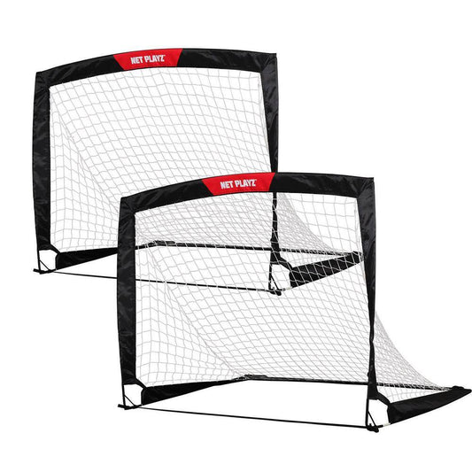 TRI GREAT USA Net Playz Soccer Goal 4 ft. x 3 ft. Easy Fold-Up Portable Training (Set of 2)