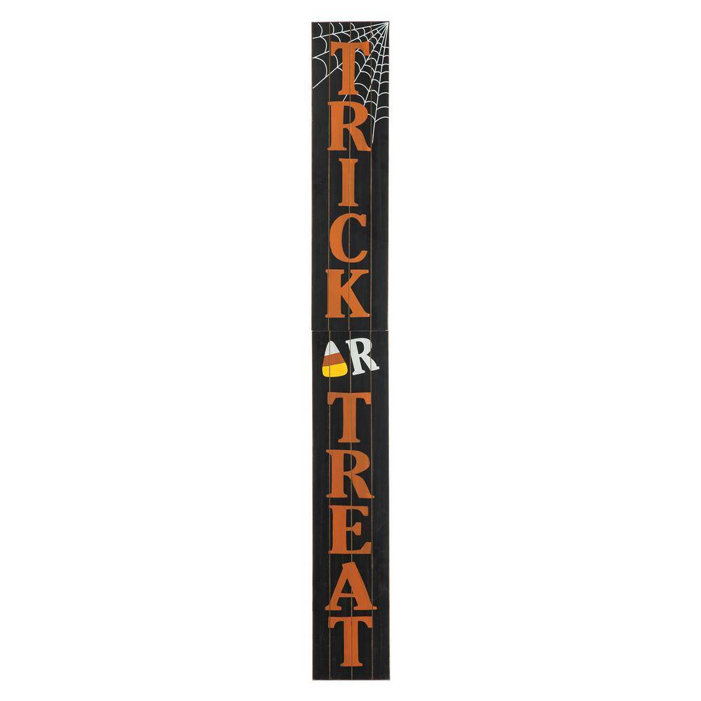 Glitzhome 59.68 in. H Wooden Trick Or Treat Porch Sign (KD)