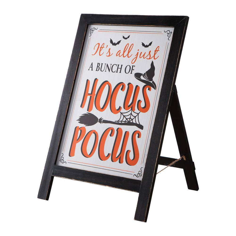 Glitzhome 24 in. H Halloween Wooden Sanding Easel Sign Decor or Hanging Decor (2-Function)