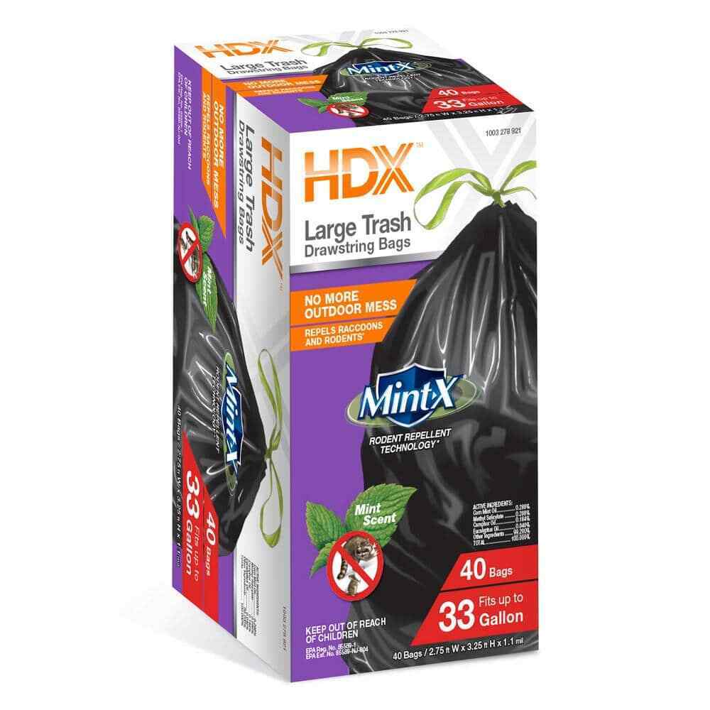 HDX 33 Gallon Rodent Repellent Trash Bags (40-Count)