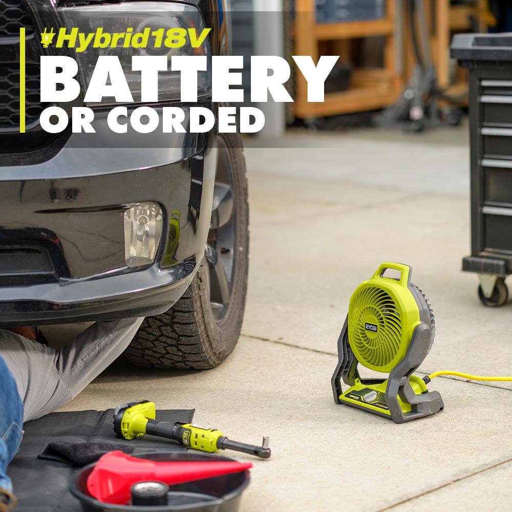 RYOBI ONE+ 18V Cordless Hybrid WHISPER SERIES 7-1/2 in. Fan (Tool Only)