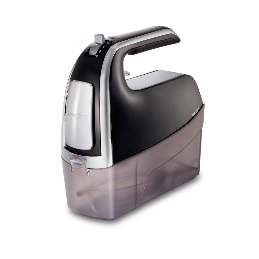 Hamilton Beach 6-Speed Black Hand Mixer with Snap-On Case