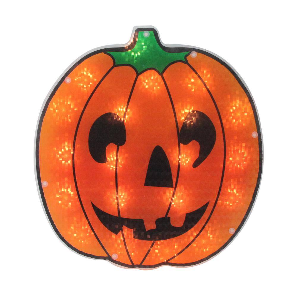 Northlight 13 in. Lighted Jack O' Lantern Pumpkin Halloween Window Silhouette Decoration