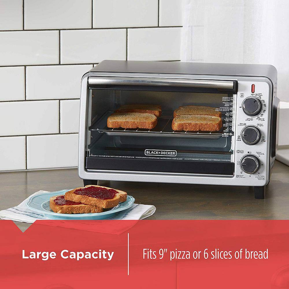 BLACK+DECKER 6-Slice Toaster Oven in Black