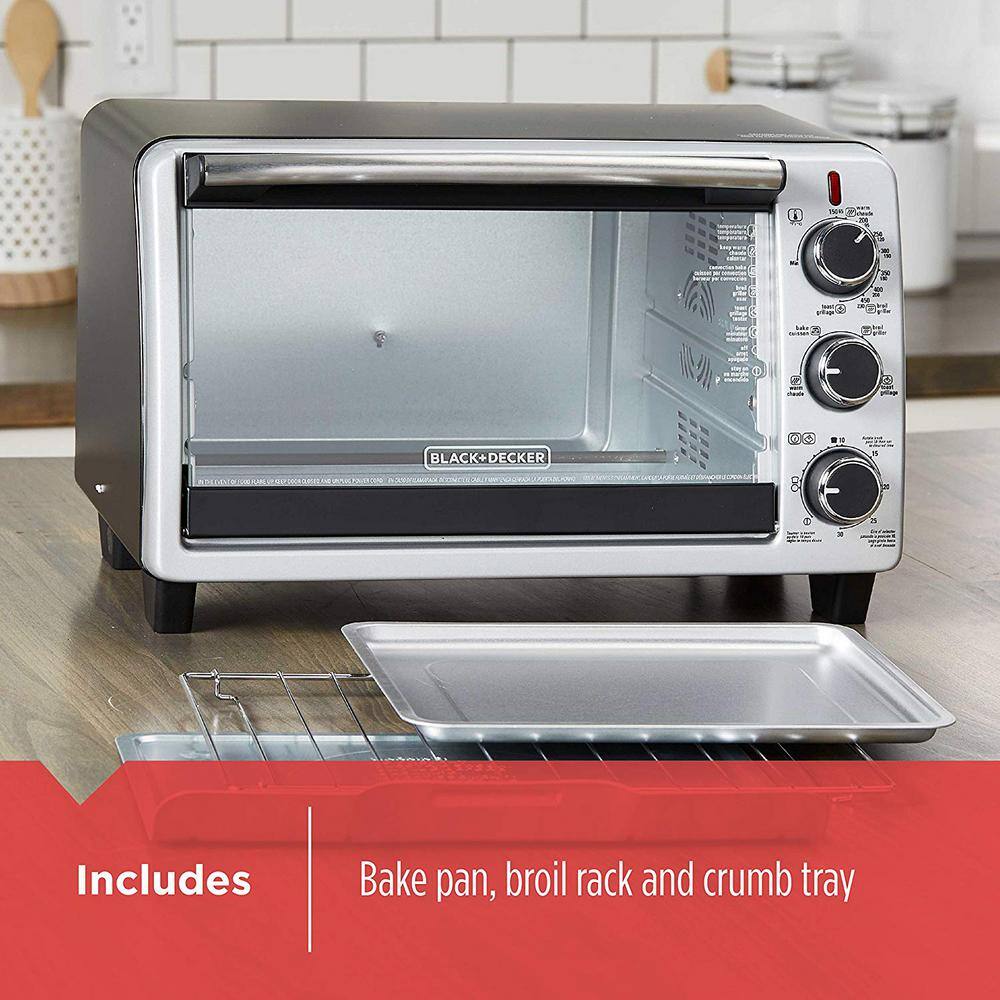 BLACK+DECKER 6-Slice Toaster Oven in Black