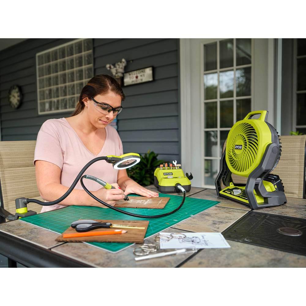 RYOBI ONE+ 18V Cordless Hybrid WHISPER SERIES 7-1/2 in. Fan (Tool Only)