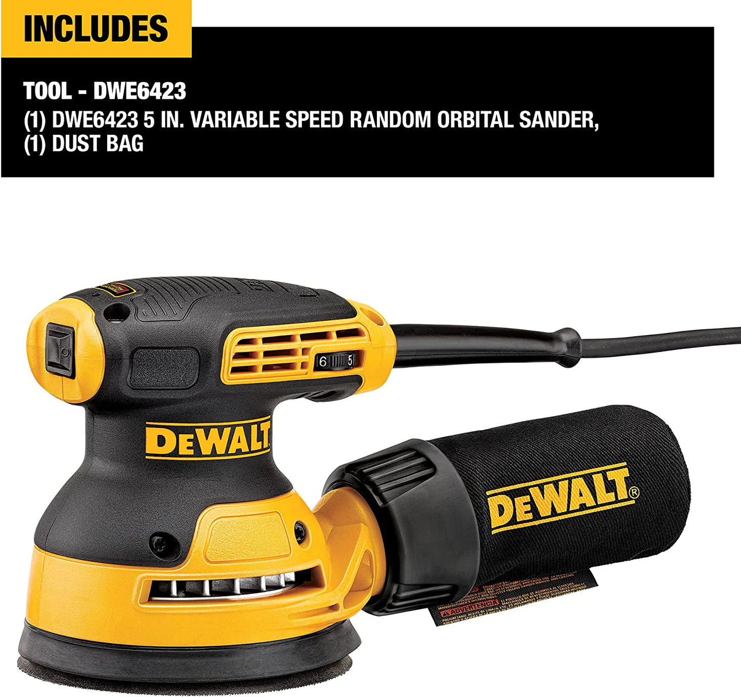 DEWALT  3 Amp Corded 5 in. Variable Speed Random Orbital Sander