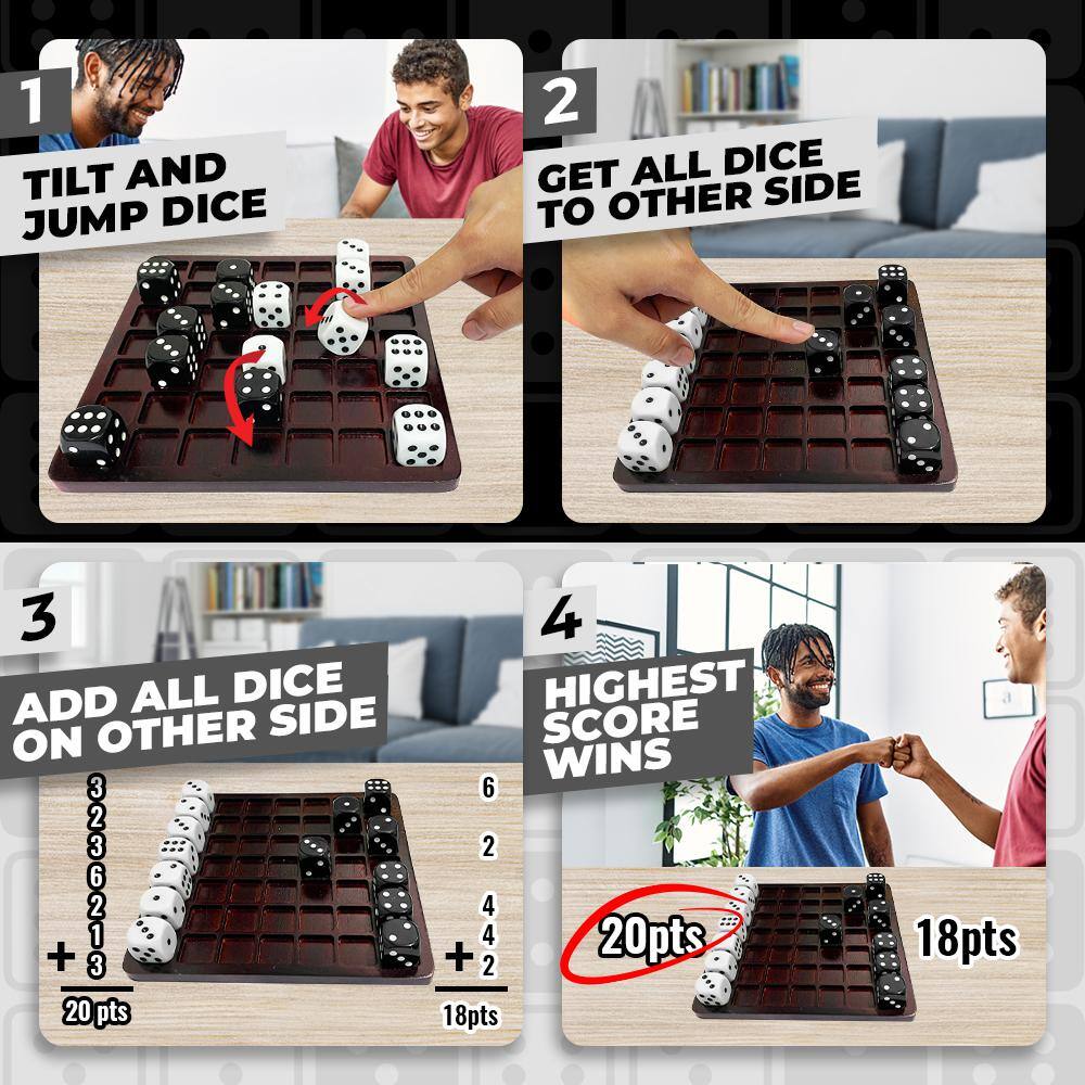 Dittle - Dice Battle to Ages 6 Plus to Unique Wooden Coffee Table Games For Adults & Family to Best Board Games For Kids