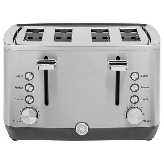 GE 4-Slice Stainless Steel Wide Slot Toaster with 7 Shade Settings