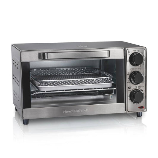 Hamilton Beach Sure Crisp 1120 W 4-Slice Stainless Steel Toaster Oven with Air Fry