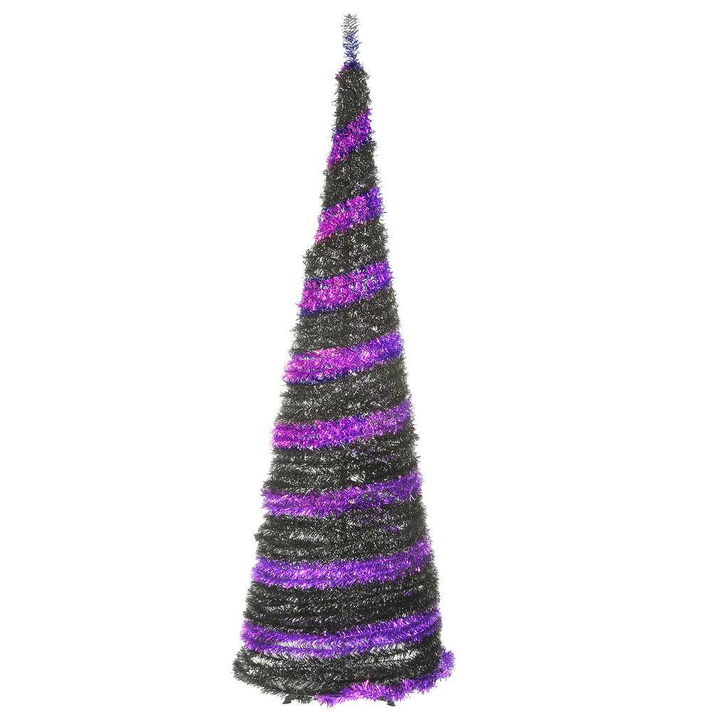 National Tree Company 7.5 ft. Halloween Purple and Black Pop-Up Tree