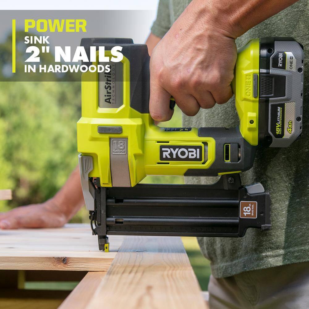 RYOBI ONE+ 18V 18-Gauge Cordless AirStrike Brad Nailer (Tool Only)