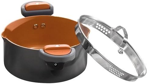 Gotham Steel 5 Qt. Non-Stick Ti-Ceramic Pasta Pot with Built-In Strainer and Twist N' Lock Handles