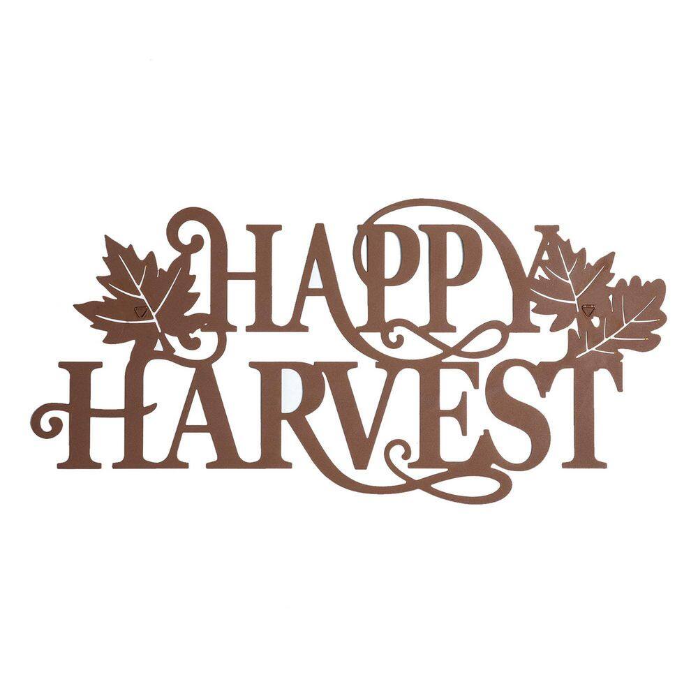 Glitzhome 11.5 in. H Metal "HAPPY HARVEST" Fall Wall Decor