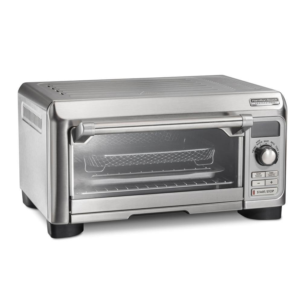 HAMILTON BEACH PROFESSIONAL Sure-Crisp 1500 W 4-Slice Stainless Steel Toaster Oven with Air Fry