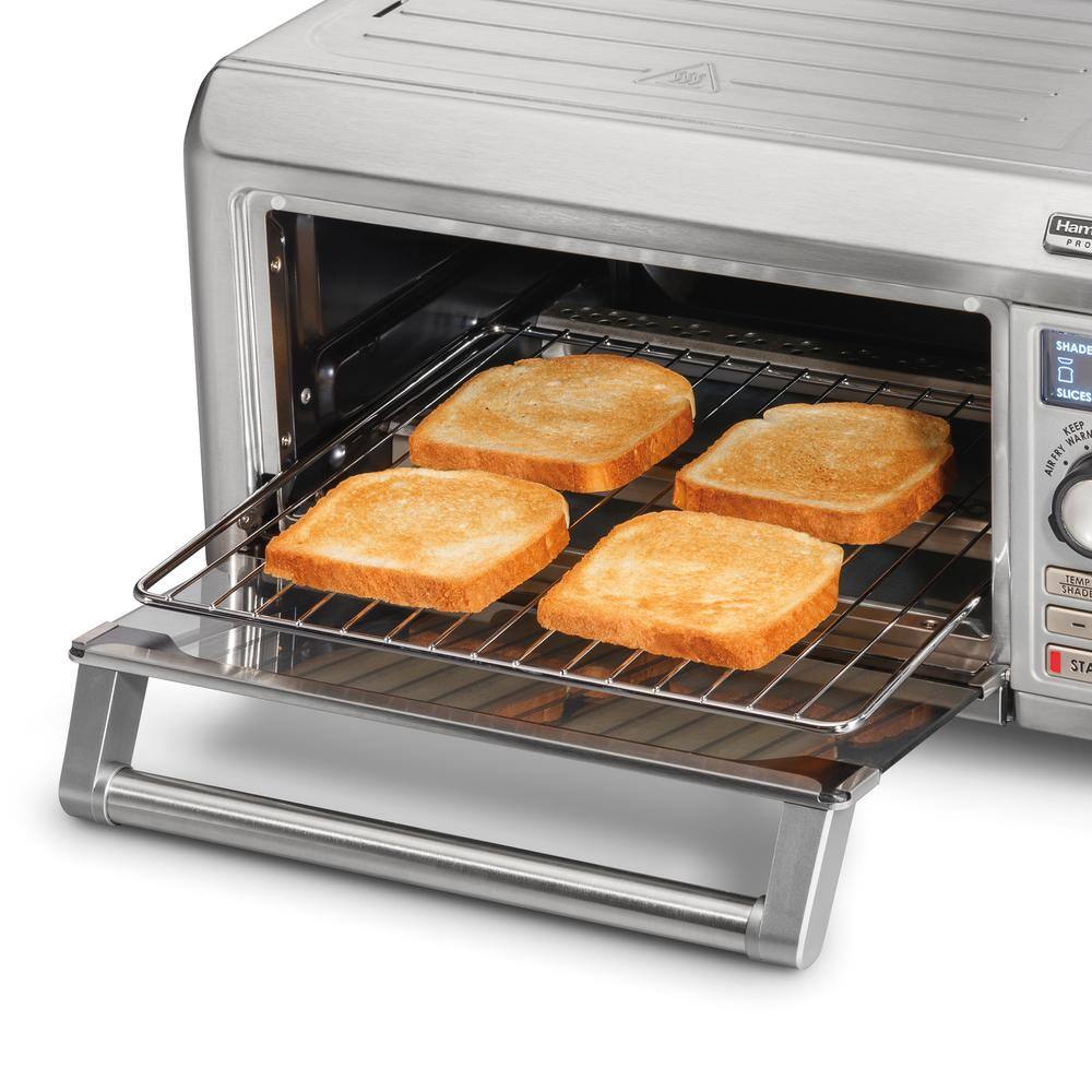 HAMILTON BEACH PROFESSIONAL Sure-Crisp 1500 W 4-Slice Stainless Steel Toaster Oven with Air Fry