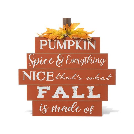 Glitzhome 12 in. H Fall Wooden Pumpkin Tabletop Sign