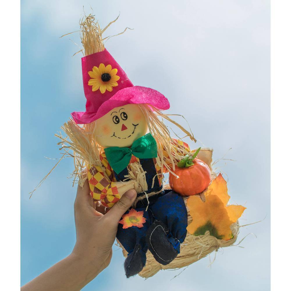 Gardenised Garden Scarecrows Sitting on Hay Bale (Set of 3)