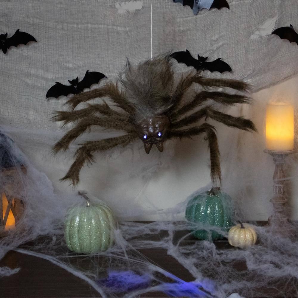 Northlight 24 in. Brown Floating Spider with LED Eyes Halloween Decoration