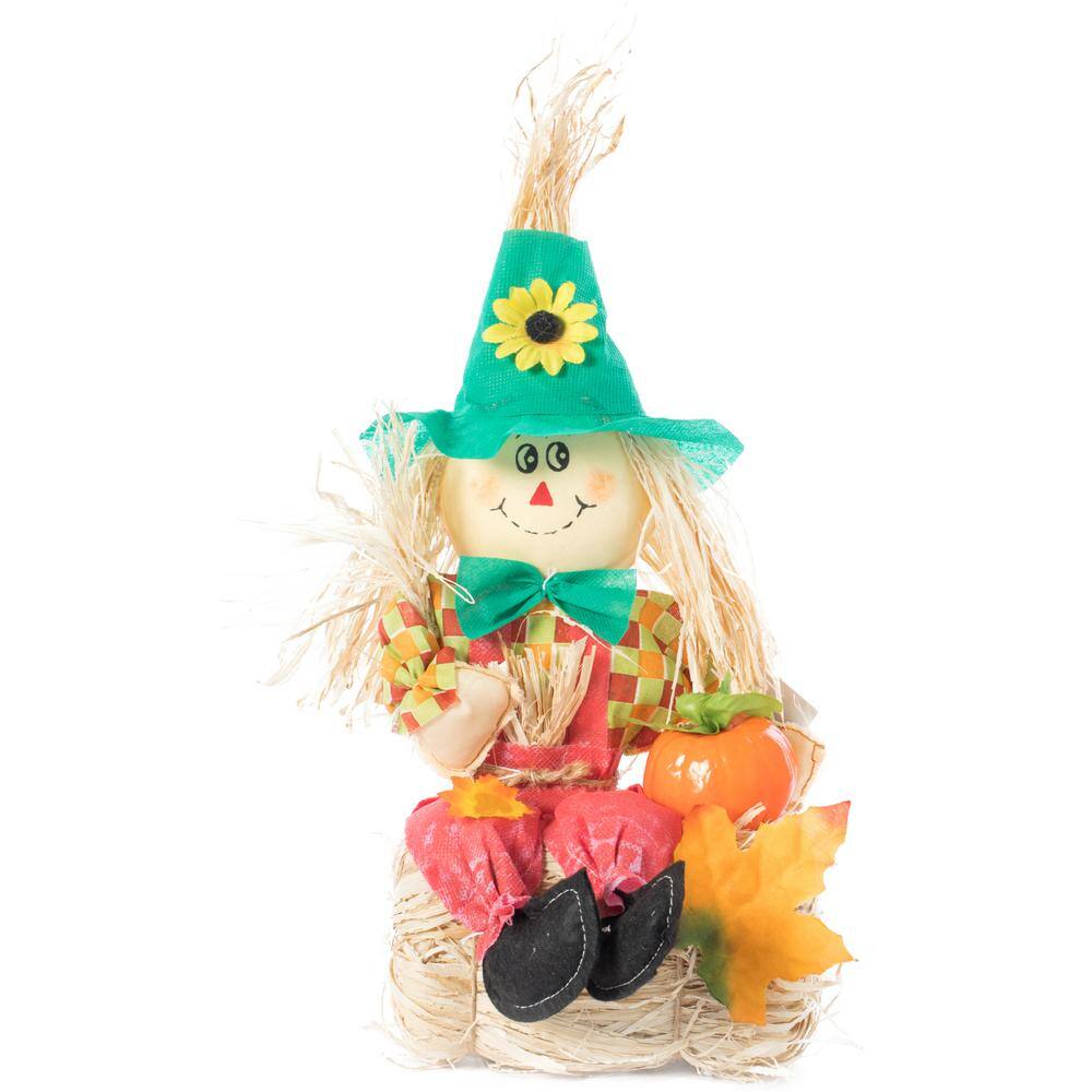 Gardenised Garden Scarecrows Sitting on Hay Bale (Set of 3)