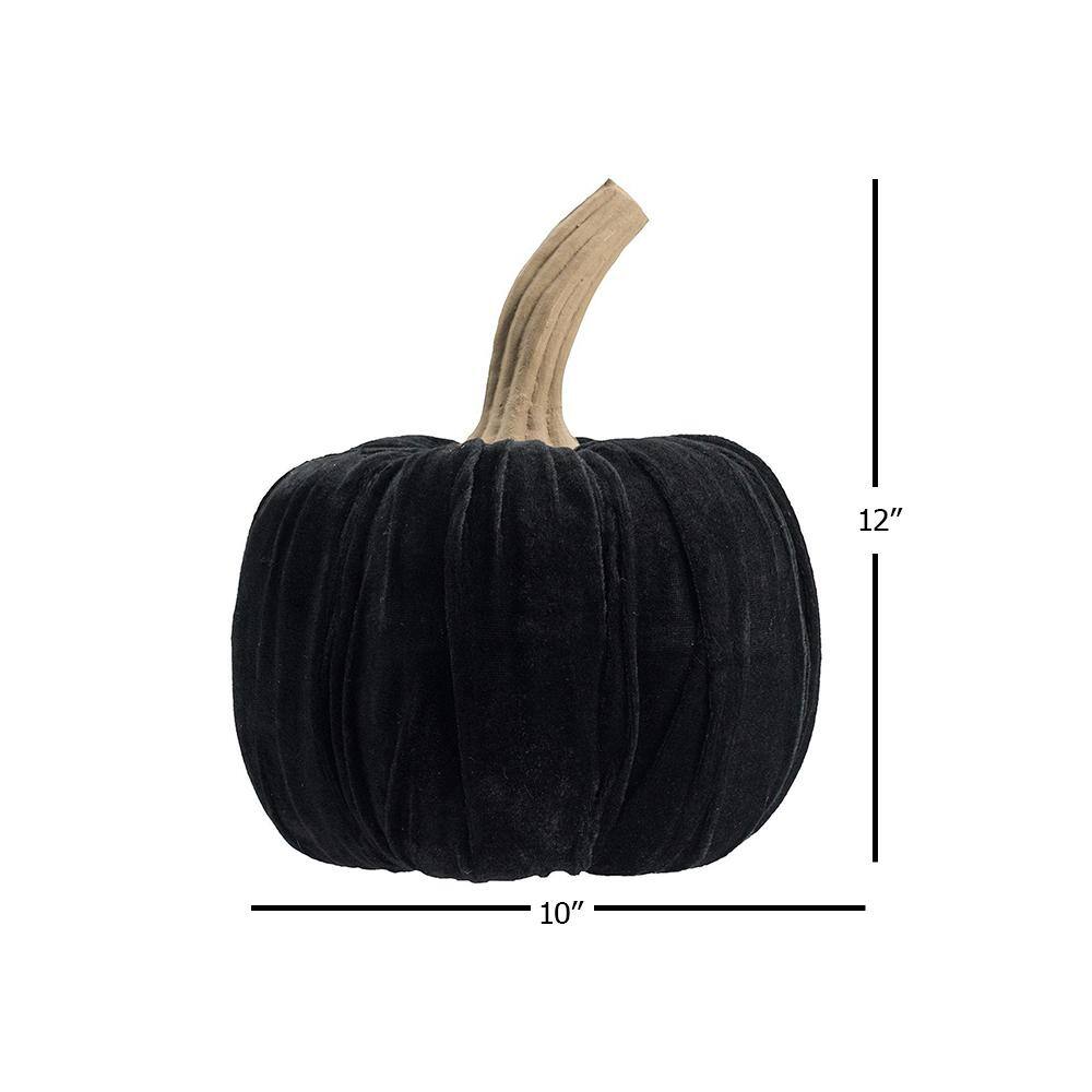 Seasonal Abode Inc Malika Black Velvet Pumpkin