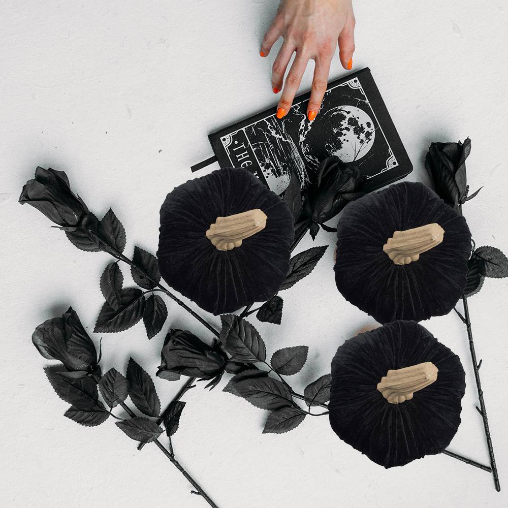 Seasonal Abode Inc Malika Black Velvet Pumpkin